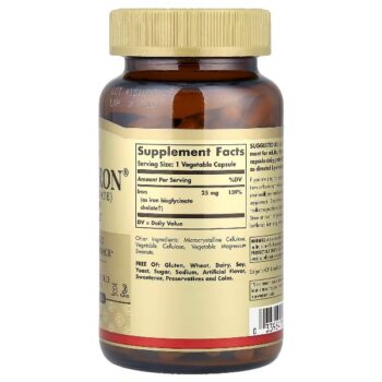 Solgar, Gentle Iron®, 25 mg, 180 Vegetable Capsules - Image 2